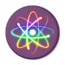 Colourful Glowing Atom - magnet