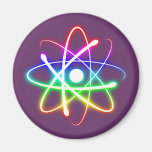 Colourful Glowing Atom - magnet