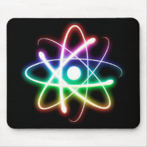 Colourful Glowing Atom - mousepad