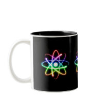 Colourful Glowing Atom - mug