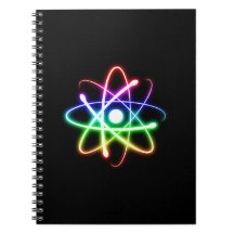 Colourful Glowing Atom Note Books