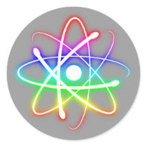 Colourful Glowing Atom - sticker