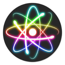 Colourful Glowing Atom - sticker