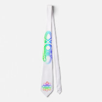 Colourful Glowing Atom - White Tie