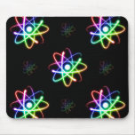 Colourful Glowing Atoms - mousepad