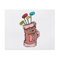 colourful golf bag and clubs graphic custom flyer