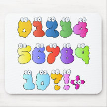 COLOURFUL GOOGLY EYE NUMBERS BUBBLY FUN KIDS EDUCA MOUSE PADS