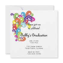 Colourful Graduation Party Invitation