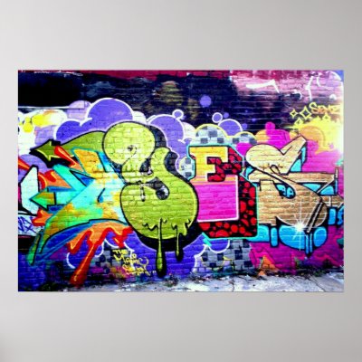 Colourful Graffiti Art Poster by cowdencraig