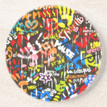 colourful graffiti Coaster