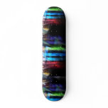 Colourful graffitis design skateboards