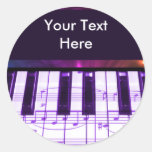 Colourful Grand Piano Keyboard and Music Notes Stickers