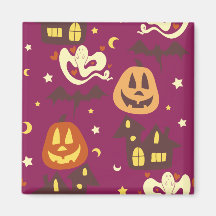 Colourful Halloween Pattern Fridge Magnets