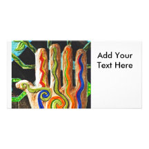 Colourful Hand Carving Photo Card