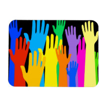 Colourful Hands Vinyl Magnets