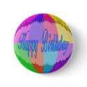 Colourful Happy Birthday buttons