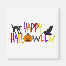 Colourful Happy Halloween Fridge Magnets