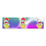 Colourful Happy Hippie Smiley Face bumper stickers