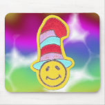 Colourful Happy Hippie Smiley Face mousepads