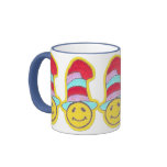 Colourful Happy Hippie Smiley Face mugs