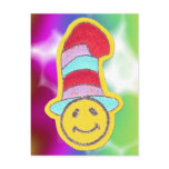 Colourful Happy Hippie Smiley Face postcards