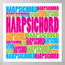 Colourful Harpsichord Print