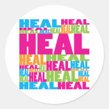 Colourful Heal Round Stickers