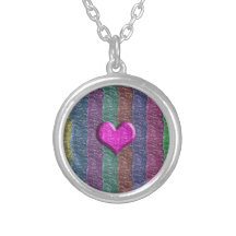 Colourful Heart Metal Mesh Custom Necklace