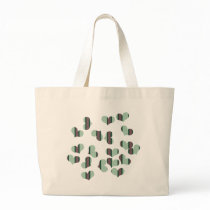 colourful hearts tote bag