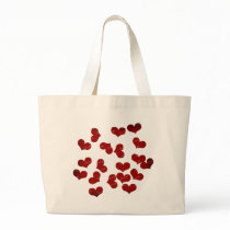 colourful hearts canvas bag