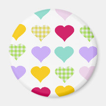 Colourful Hearts Fridge Magnets