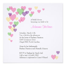 Colourful Hearts Personalised Invitations