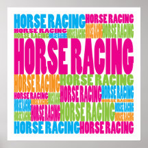 Colourful Horse Racing Poster