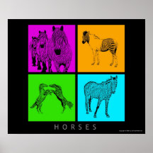Colourful Horses Posters