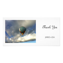 Colourful Hot Air Balloon in the Cloudy Sky Photo Cards