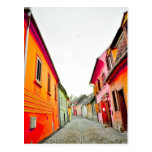 Colourful houses postcard