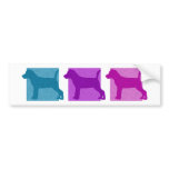 Colourful Jack Russell Terrier Silhouettes bumper stickers