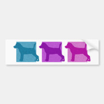 Colourful Jack Russell Terrier Silhouettes Bumper Sticker