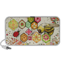 Colourful Kitsch Retro Style Bee & Ladybug Speaker