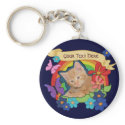 Colourful Kitten with Scroll Keychain