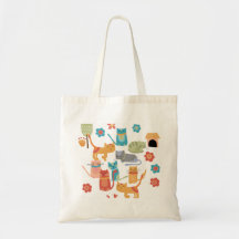 Colourful Kitty Cats Print Gifts for Cat Lovers Bag