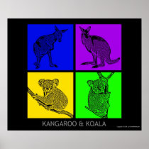Colourful Koala and Kangaroos
