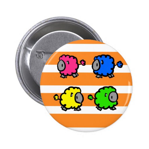 Colourful Lambs Pinback Button