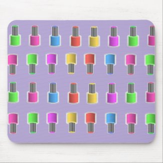 Colourful Lavender Nail Polish Bottles Mousepad