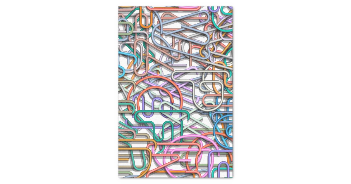 One Line Letter Art : Colourful line art letters quot tissue paper zazzle