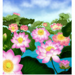 Colourful Lotus Flowers photo sculptures