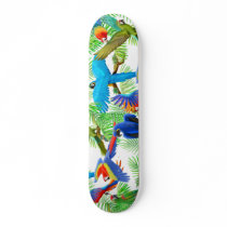 Colourful Macaw Parrots Skateboard