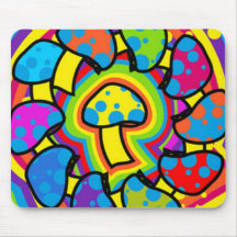 Colourful Magic Mushrooms Mouse Mat