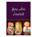 Colourful Matryoshka Dolls Custom Invitation