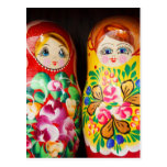Colourful Matryoshka Dolls Post Card